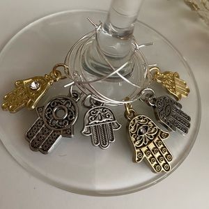 Hands eye of Fatima wine Jewry set (6 pieces) 2 sets available!